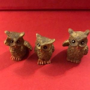 Vintage Miniature owls set of 3